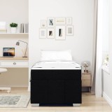 vidaXL Cadru de pat cu saltea Negru 90 x 200 cm țesătură