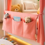 Organizator de pat pentru copii Alavya Home, bumbac organic muselin, roz