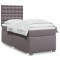 vidaXL Pat box spring cu saltea, gri, 90x190 cm, piele ecologică 3290702