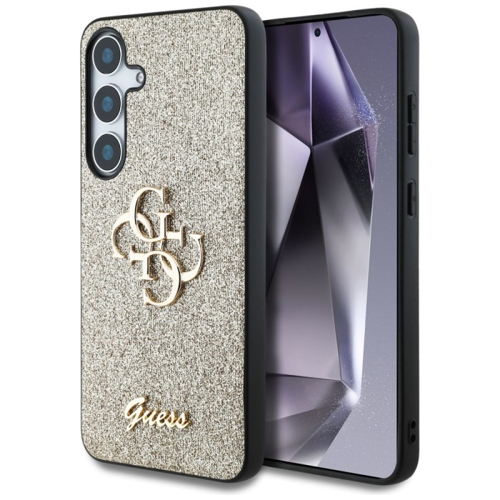 Husa pentru samsung galaxy s25 - guess glitter script big 4g logo - gold