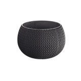 Ghiveci decorativ pentru flori, rotund, antracit, 29x19.5 cm, Splofy Bowl, Prosperplast