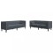 Set canapele Chesterfield cu perne rulou, 2 piese, gri, catifea
