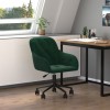 VidaXL Scaun de birou pivotant, verde &icirc;nchis, catifea 344869