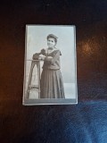 Fotografie tip CDV Tanara alb/negru - Atelier Julietta , Bucuresti