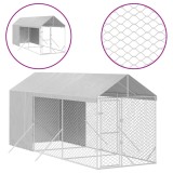 Cumpara ieftin Padoc de exterior cu acoperis argintiu 2x6x2,5m otel galvanizat