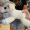 Jucarie unicorn alb de plus 60 cm