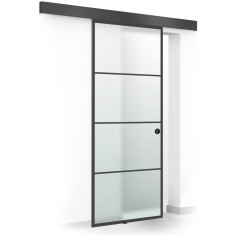 Usa culisanta Boss &reg; Black, model Park negru, 60x215 cm, sticla 8 mm mata securizata, glisanta in ambele directii