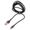 Cablu USB 2.0 High Speed 1m Negru Textile 2.4A