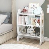 Raft pentru carti Tarnby 70 x 55 x 25 cm alb cu 3 polite model racheta [en.casa] HausGarden Leisure, [en.casa]