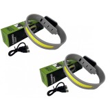Set 2 bucati - Lumina LED HUOVA&reg; Reincarcabila pentru Brat sau Picior - Alergare sau Ciclism Nocturn