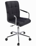 Scaun pivotant din velur ,negru