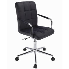 Scaun pivotant din velur ,negru