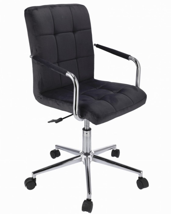 Scaun pivotant din velur ,negru