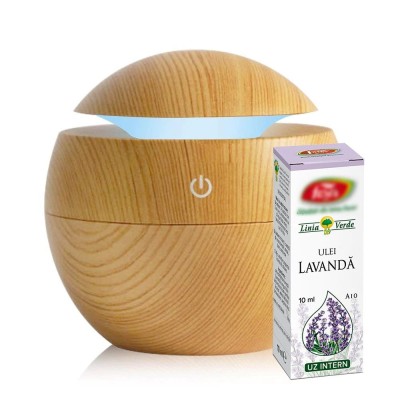 Difuzor Aromaterapie umidificator 230 ml, lemn natur foto