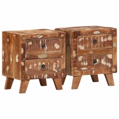 vidaXL Noptiera 2 buc 40x32x46 cm lemn masiv recuperat 4104514