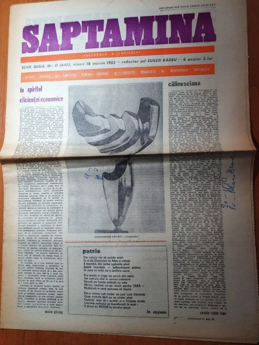 saptamana 18 martie 1983-art. calinesciana de corneliu vadim tudor