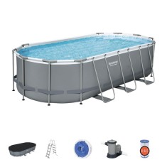 Piscina supraterana Bestway Power Steel cu filtru, scara si prelata 549x274x122 cm