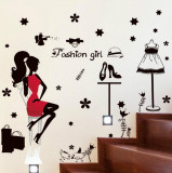 Sticker decorativ, Fashion girl 105cm, 156STK