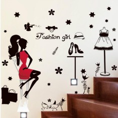 Sticker decorativ, Fashion girl 105cm, 156STK