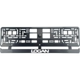 Set 2 bucati, suport numar inmatriculare Carbon, Logan