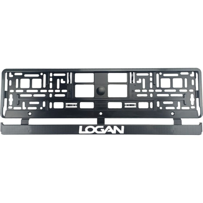 Set 2 bucati, suport numar inmatriculare Carbon, Logan