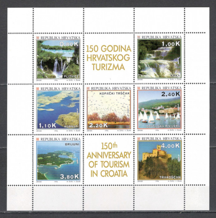 Croatia.1994 150 ani de turism-coala mica MC.90