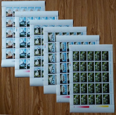 ✅RO 1991 LP 1255 &amp;quot; Manastiri&amp;quot; , serie completa in coli de 25 ,MNH foto