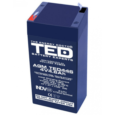 Acumulator stationar 4V 4.6Ah, pentru cantar electric TED446 foto