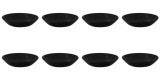 Set farfurii 8 piese pentru supa, opal negru, diametru 20 cm