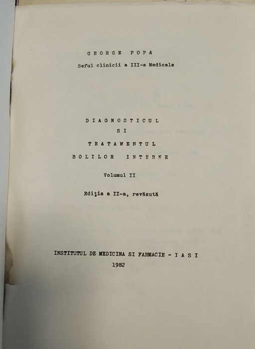 DIAGNOSTICUL SI TRATAMENTUL BOLILOR INTERNE Vol. 1-2 Editia a II-a