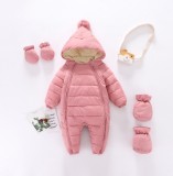 Combinezon roz pudra din fas pentru copii (Marime Disponibila: 9-12 luni, Superbaby