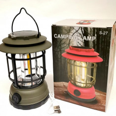 Lampa de camping FELINAR LED cu incarcare solara, USB
