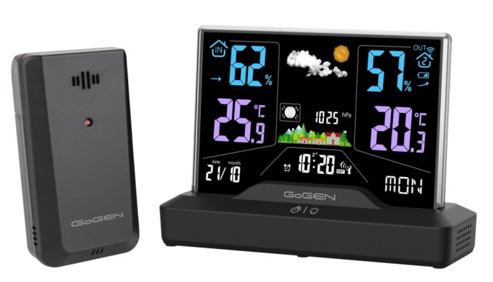 Statie meteo interior-exterior GoGEN ME2000, prognoza animata, LCD color,