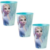 Cumpara ieftin Set 3 Pahare din Plastic cu Frozen, fara BPA, 430 ML, Multicolor