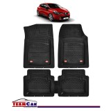 Covorase Auto TeamCar&reg; Tip Tavita Compatibile Renault Clio IV Hatchback (2012-2019) Negru Material Rezistent, Cauciuc