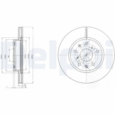 Set discuri frana fata DELPHI, Fiat Sedici (Fy ), 06.06-10.14; Mitsubishi L 300 III Bus, 08.1986-12.2013; Suzuki Sx4 (Ey, Gy), 06.06-, Sx4 Limuzina ( foto