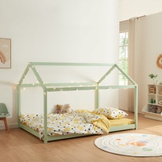 Pat casuta copii Cerro 200x120cm brad verde menta [en.casa] HausGarden Leisure foto