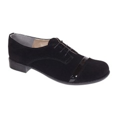 Pantofi dama casual din piele naturala intoarsa - Model Mina Negru