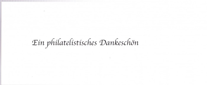 TSV - FDC EIN PHILATELISTISCHES DANKESCHON 2009