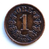 Norvegia 1 ORE 1906 moneda din bronz km # 361