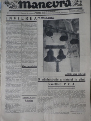 Ziarul Manevra, 1 Mai 1937, numar omagial de Paste, ziar ceferist, C. F. R. foto