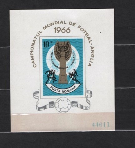 ROMANIA 1966 - CAMPIONATUL MONDIAL DE FOTBAL ANGLIA, colita nestampilata, SA1