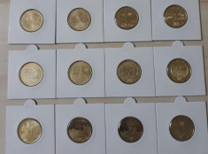 Set complet 12 monede diferite 50 bani comemorative 2010-2019 foto