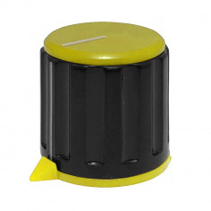 Buton pentru potentiometru, 6 mm, galben, 25x21x20mm, 157191