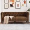 Gossi canapea chesterfield cu 2 locuri, maro, material textil