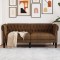 Gossi canapea chesterfield cu 2 locuri, maro, material textil