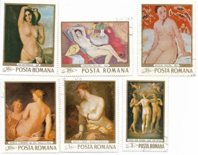 Romania (301) - Reproduceri de arta - Nuduri, 1969 - serie obliterata foto