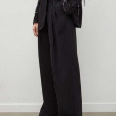 Day Birger et Mikkelsen pantaloni femei, culoarea negru, lat, high waist