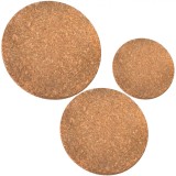 Set Suporturi Vase, Plută, 3 Bucăți, Dimensiuni 12cm, 14.5cm, 19cm, Maro, Oem
