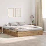 Cadru de pat cu depozitare vidaXL Artisan Stejar 200x200 cm